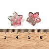 Two Tone Transparent Glass Bead Cap GLAA-H041-01B-3