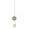 Glass Flower Hanging Suncatchers HJEW-P018-F03-3