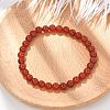 Natural Red Agate Beaded Stretch Bracelets BJEW-D446-B-26-6