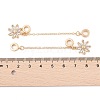 Rack Plating Flower Brass Clear Cubic Zirconia European Safety Chains KK-F879-18G-3