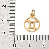 Ion Plating(IP) 304 Stainless Steel Charms STAS-R135-05G-02-3