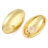 Brass Oval Stud Earrings EJEW-K293-06G-2