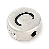 925 Sterling Silver Flat Round with Letter Beads LS-STER-G044-01AS-C-2