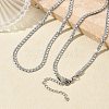 304 Stainless Steel Box Chain Necklace and Bracelet Set SJEW-D091-03P-5