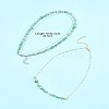Natural Red Aventurine & Green Aventurine & Amethyst & Rose Quartz & Synthetic Turquoise Chips Beaded Necklaces NJEW-FS00013-3