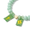 Glass Faceted Rondelle Beaded Stretch Bracelets for Women BJEW-MZ00065-05-3