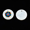 Printed Freshwater Shell Charms SHEL-T009-20B-3