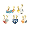 Alloy Enamel Split Pendant Decorations HJEW-JM02818-2