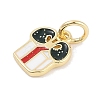 Christmas Brass Enamel Charms KK-Q028-71G-02-2