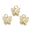 Brass Micro Pave Clear Cubic Zirconia Pendants KK-P188-Q01-G-1