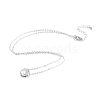 Brass Micro Pave Clear Cubic Zirconia Pendant Necklaces NJEW-L170-05P-1