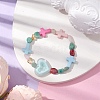 Natural Rose Quartz & Citrine & Carnelian & Amazonite & Red Aventurine & Acrylic Beaded Stretch Bracelets BJEW-JB10558-2