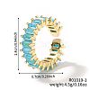 Brass Glass Cuff Rings ZQ1341-1-1