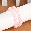 Dyed Natural Selenite Round Beaded Stretch Bracelets for Women G-U005-02L-3