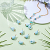 10Pcs Copper Wire Wrapped Handmade Porcelain Pendants PALLOY-WR00018-4