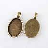 Vintage Tibetan Style Alloy Pendant Cabochon Settings TIBEP-M018-57AB-NF-2