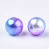 Rainbow ABS Plastic Imitation Pearl Beads X1-OACR-Q174-6mm-06-2
