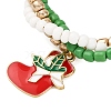 Christmas Alloy Enamel Charm Bracelets BJEW-JB12482-02-3