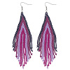 Bohemian Handmade Glass Seed Beads Tassel Dangle Earrings AE7424-1-3