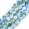 Round Millefiori Glass Beads Strands LK-P001-36-1