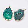 Natural & Dyed Druzy Agate Pendants G-F397-04B-1