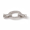 Brass Micro Pave Clear Cubic Zirconia Fold Over Clasps KK-K271-24P-3