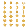 SUPERFINDINGS 24Pcs 12 Style 304 Stainless Steel Stud Earring Findings STAS-FH0001-76-1