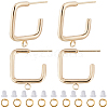 CREATCABIN 20Pcs Rectangle Brass Stud Earrings Findings DIY-CN0002-92-1