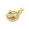 Brass Micro Pave Clear Cubic Zirconia Pendants KK-B096-01G-2