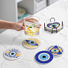 DIY Diamond Painting Evil Eye Theme Cup Mat Kits DIY-TAC0028-02-25