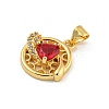 Rack Plating Brass Micro Pave Cubic Zirconia Pendants KK-G513-23A-01G-2