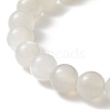 Natural White Moonstone & Alloy Buddha Head Beaded Stretch Bracelet BJEW-JB08913-01-3