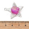Electroplated Natural Quartz Faceted Copper Wire Wrapped Pendants PALLOY-TA00443-03-3