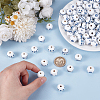 120Pcs 3 Styles Printed Blue and White Porcelain Wood Beads WOOD-OC0004-16-3