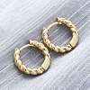 Brass Twisted Rope Chunky Hinged Huggie Hoop Earrings for Women EJEW-P196-25G-3