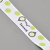 5 Yards Tennis Print Polyester Grosgrain Ribbon OCOR-WH0085-64C-1