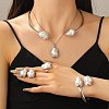 Oval Alloy & Plastic Pearl Jewelry Sets WGB491C-24-3