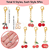 30Pcs 6 Styles Alloy Resin Pendant Decorations HJEW-BM0001-18-2