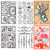 Globleland 4 Sheets 4 Styles PVC Plastic Stamps DIY-GL0004-48D-1