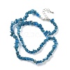 Natural Apatite Chip Beaded Necklaces for Men Women NJEW-G159-01I-4