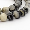 Natural Zebra Jasper Round Bead Strands G-P070-57-12mm-1