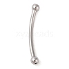 Non-Tarnish 304 Stainless Steel Curved Tube Beads STAS-M061-04P-1