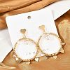 Brass ABS Plastic Pearl Dangle Stud Earrings EJEW-U040-01G-1