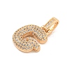 Brass Micro Pave Clear Cubic Zirconia Pendants KK-B099-01G-G-2