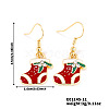 Christmas Theme Brass Christmas Stocking Dangle Earrings IP2522-11-1