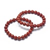 Natural Red Jasper Bead Stretch Bracelets BJEW-K212-B-012-1