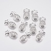 Brass Micro Pave Cubic Zirconia Charms KK-A144-056P-1