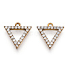 Brass Micro Pave Clear Cubic Zirconia Charms ZIRC-Q002-150C-NF-2