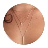 3Pcs Brass Clear Cubic Zirconia 3 Layer Pendant Necklaces WGAA16F-02-1