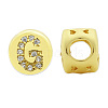 Brass Micro Pave Clear Cubic Zirconia Beads KK-T030-LA843-GX3-2